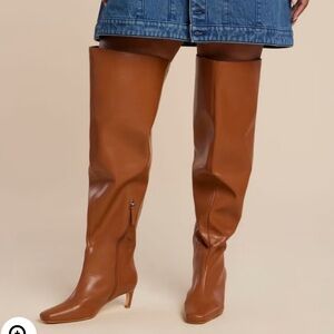 Eloquii Cognac Over-the-Knee Heeled Boots